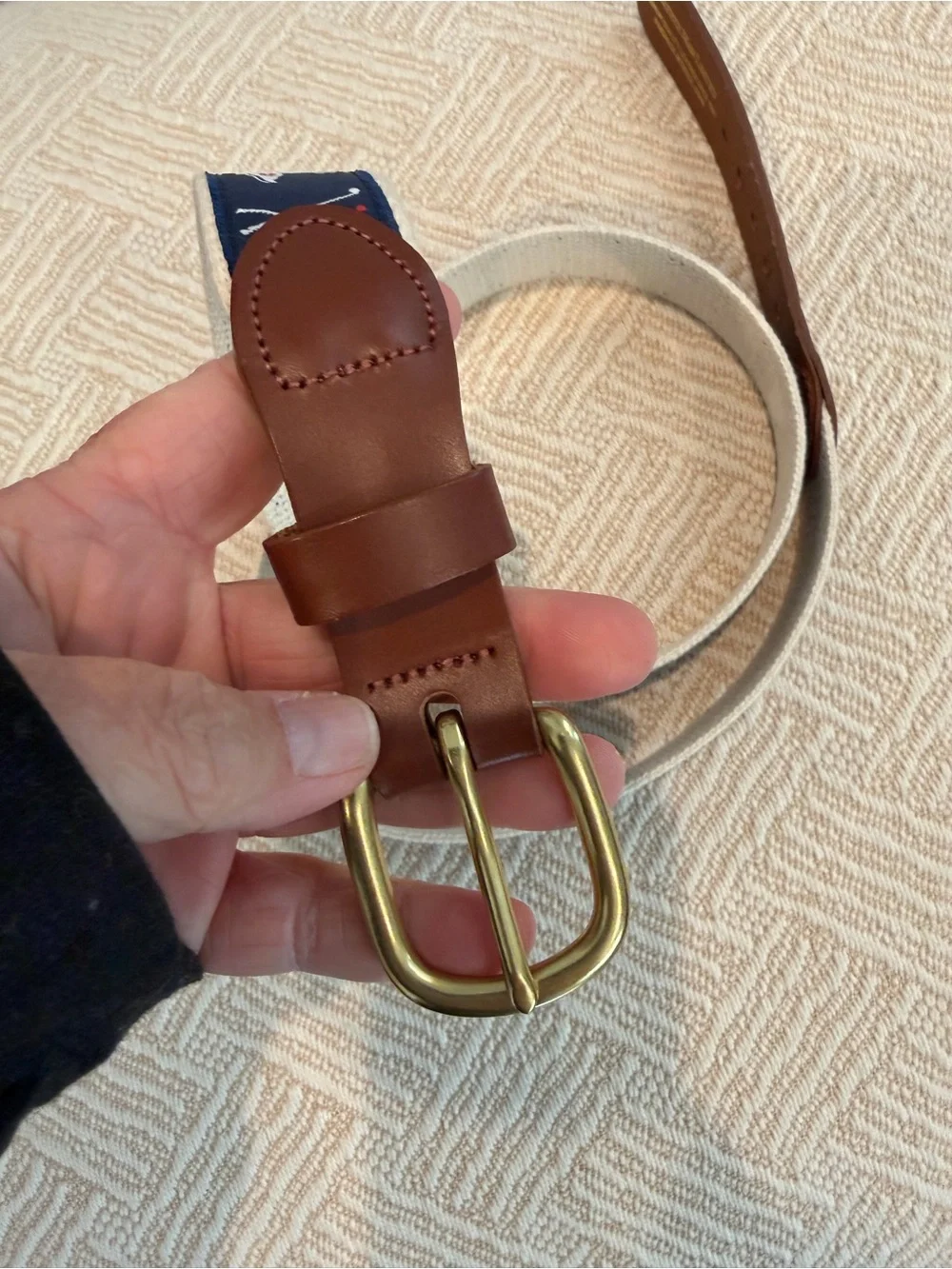 Leather Man Limited Handmade Leather Golf Belt. 18th Hole. Preppy. Country Club